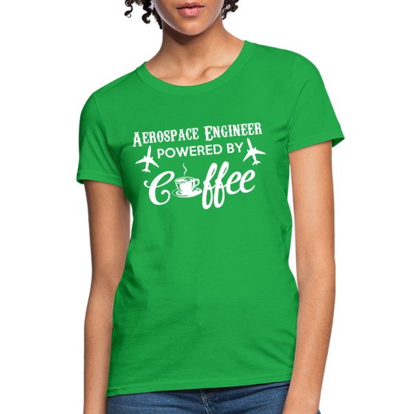 Aerospace Engineer Powered By Coffee Women's T-Shirt - bright green