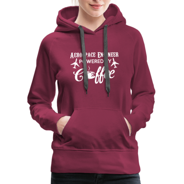 Aerospace Engineer Powered By Coffee Women’s Premium Hoodie - burgundy