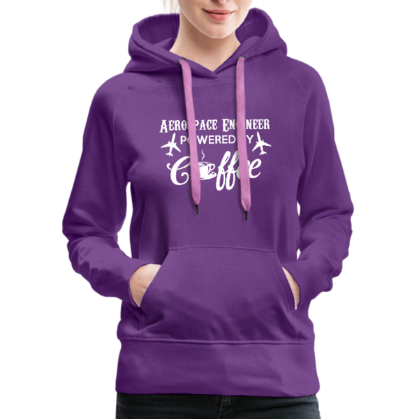 Aerospace Engineer Powered By Coffee Women’s Premium Hoodie - purple