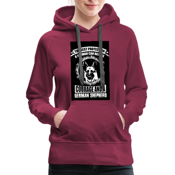 The Best Protection A Woman Can Have Is Courage And A German Shepherd Women’s Premium Hoodie - burgundy