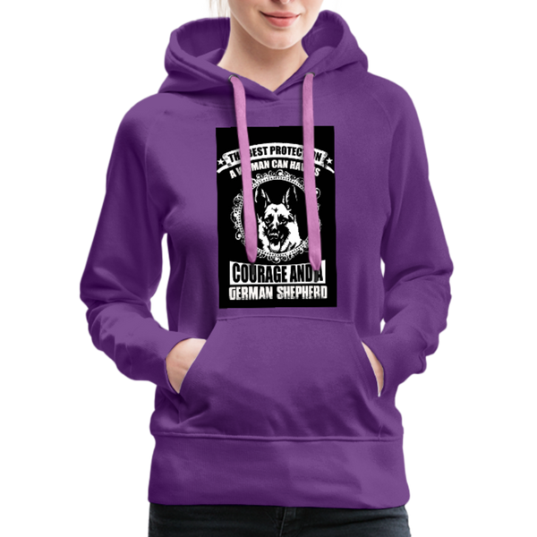 The Best Protection A Woman Can Have Is Courage And A German Shepherd Women’s Premium Hoodie - purple