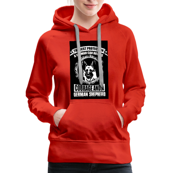 The Best Protection A Woman Can Have Is Courage And A German Shepherd Women’s Premium Hoodie - red