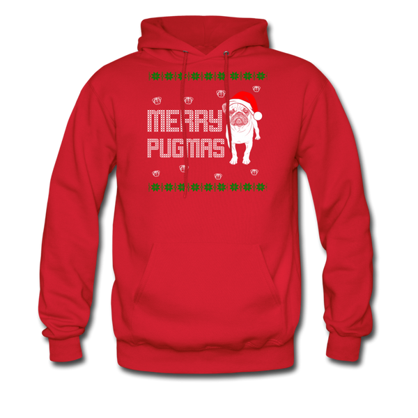 Merry Pugmas Men's Hoodie - red