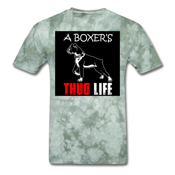 A Boxer's Thug Life Men's T-Shirt - military green tie dye