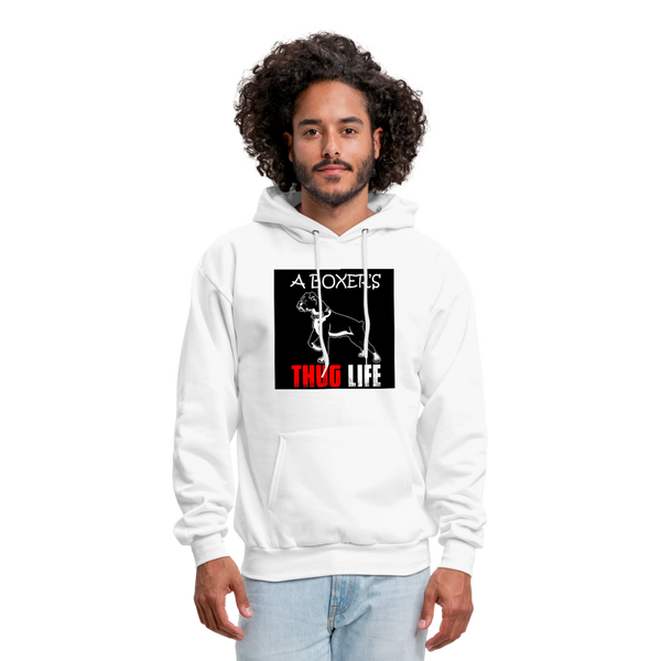 A Boxer's Thug Life Men's Hoodie - white