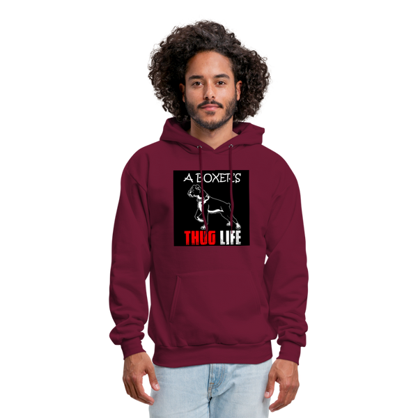 A Boxer's Thug Life Men's Hoodie - burgundy