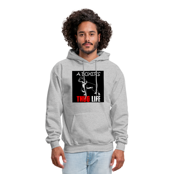 A Boxer's Thug Life Men's Hoodie - heather gray