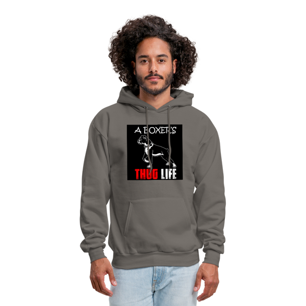 A Boxer's Thug Life Men's Hoodie - asphalt gray