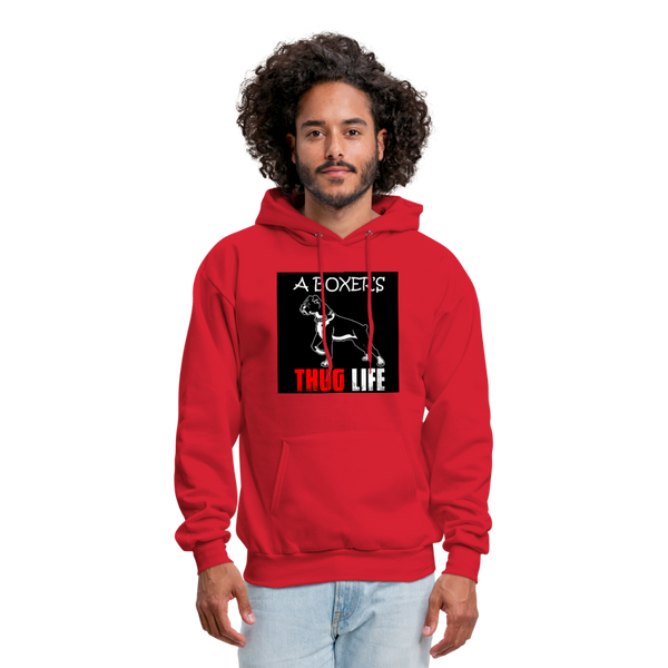 A Boxer's Thug Life Men's Hoodie - red