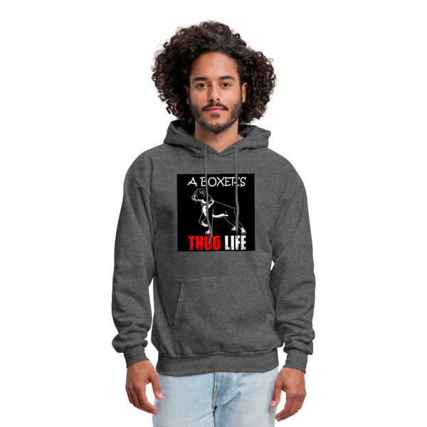 A Boxer's Thug Life Men's Hoodie - charcoal gray