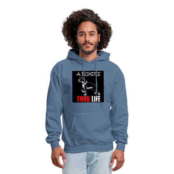 A Boxer's Thug Life Men's Hoodie - denim blue