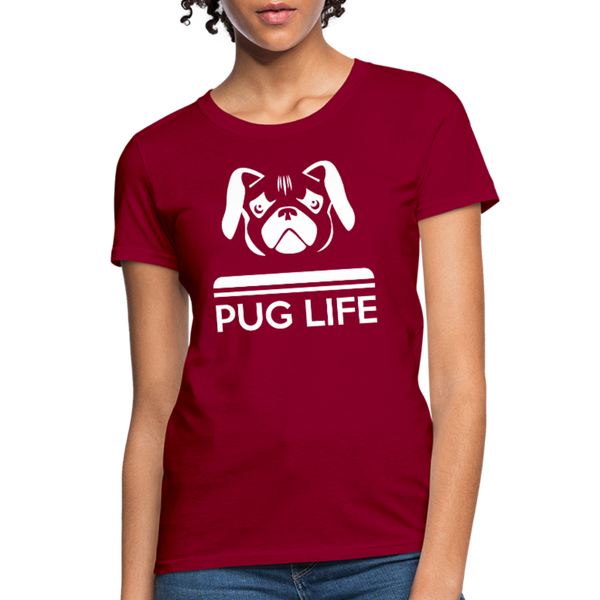 Pug Life Women's T-Shirt - dark red