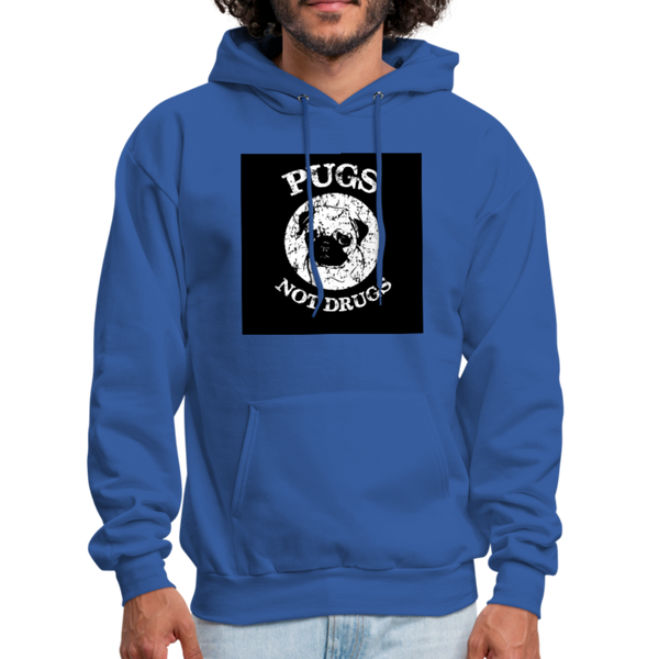 Pugs Not Drugs Men's Hoodie - royal blue
