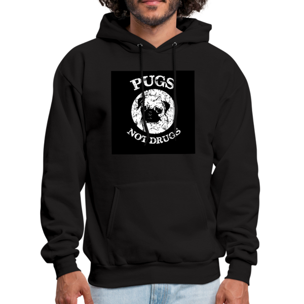 Pugs Not Drugs Men's Hoodie - black