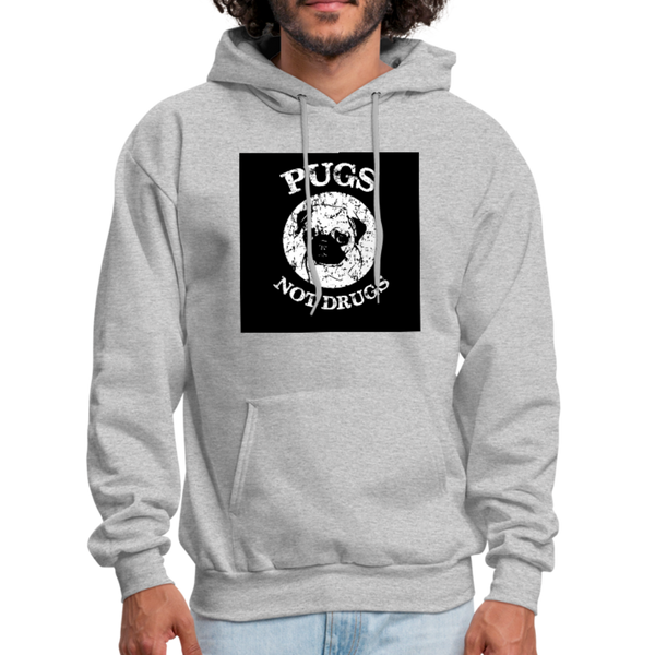 Pugs Not Drugs Men's Hoodie - heather gray