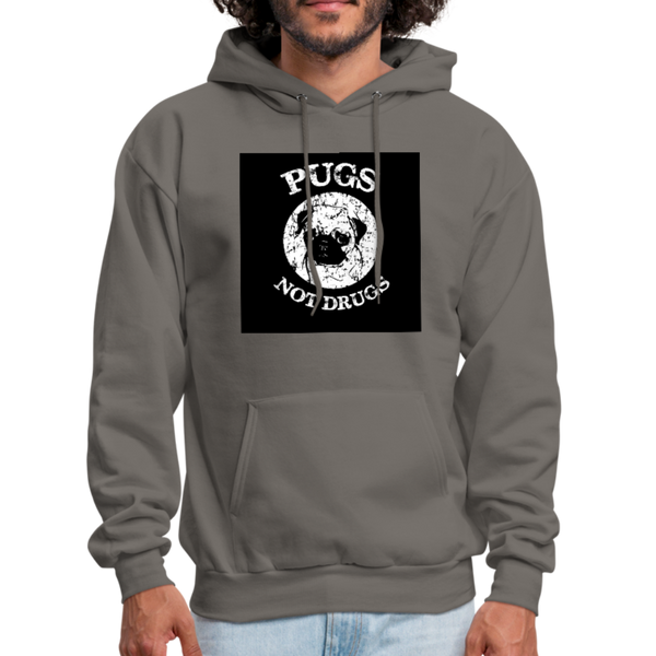 Pugs Not Drugs Men's Hoodie - asphalt gray