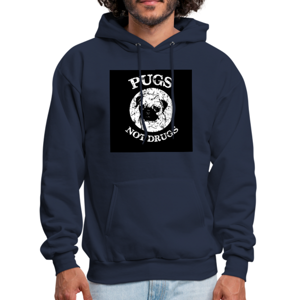 Pugs Not Drugs Men's Hoodie - navy