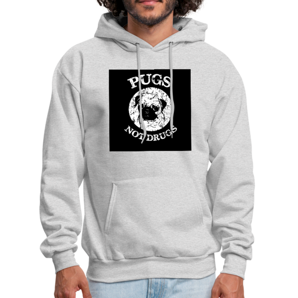 Pugs Not Drugs Men's Hoodie - ash 