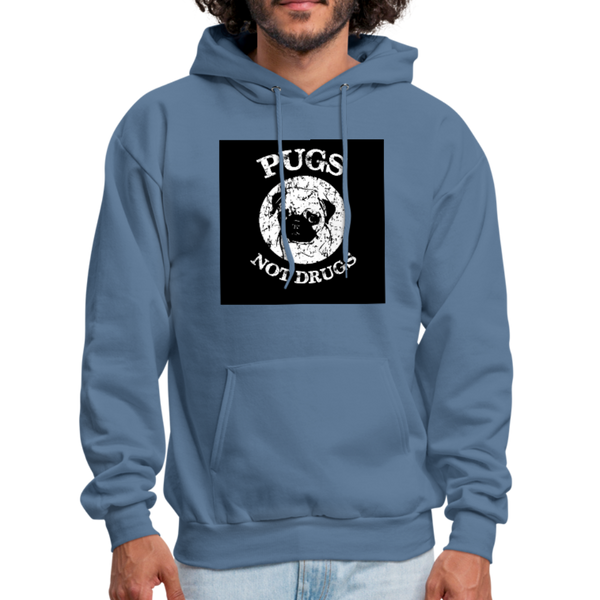 Pugs Not Drugs Men's Hoodie - denim blue