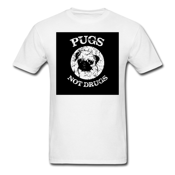 Pugs Not Drugs Men's T-Shirt - white