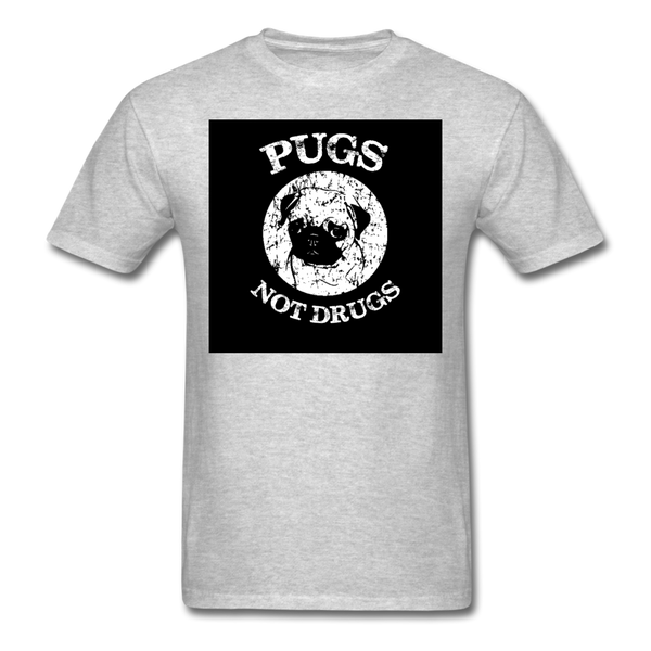 Pugs Not Drugs Men's T-Shirt - heather gray