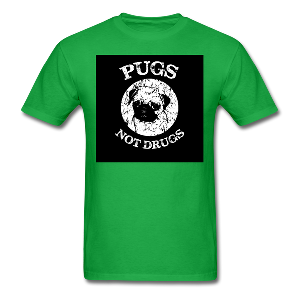 Pugs Not Drugs Men's T-Shirt - bright green