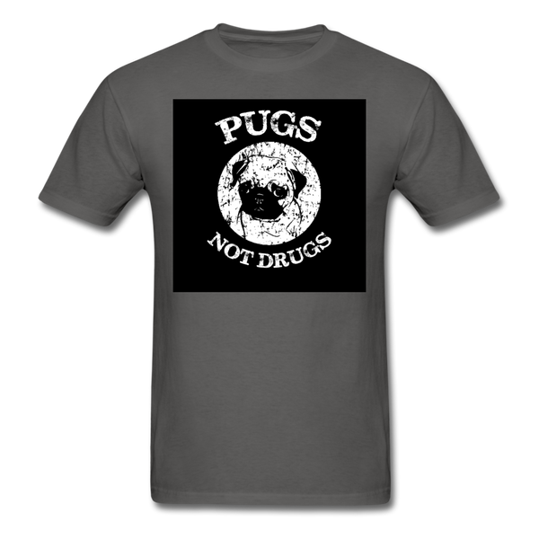 Pugs Not Drugs Men's T-Shirt - charcoal