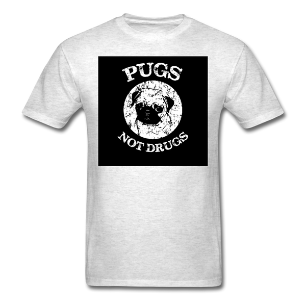 Pugs Not Drugs Men's T-Shirt - light heather gray
