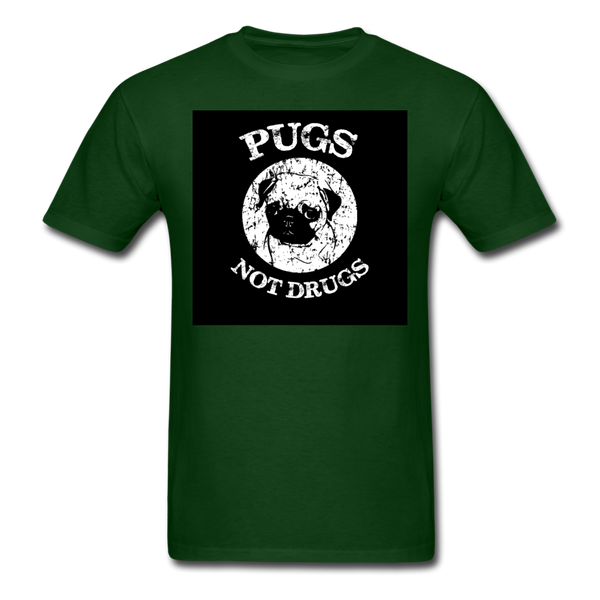 Pugs Not Drugs Men's T-Shirt - forest green