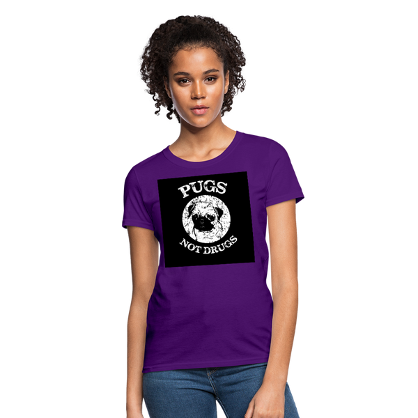 Pugs Not Drugs Women's T-Shirt - purple