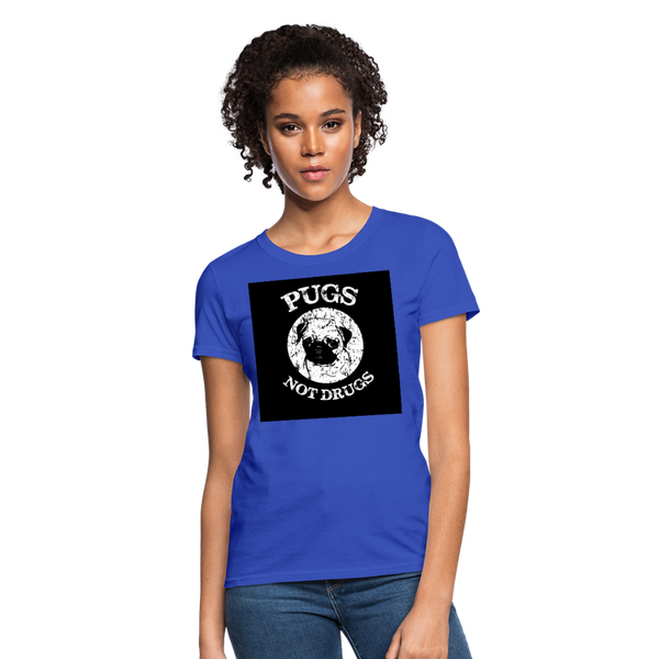 Pugs Not Drugs Women's T-Shirt - royal blue