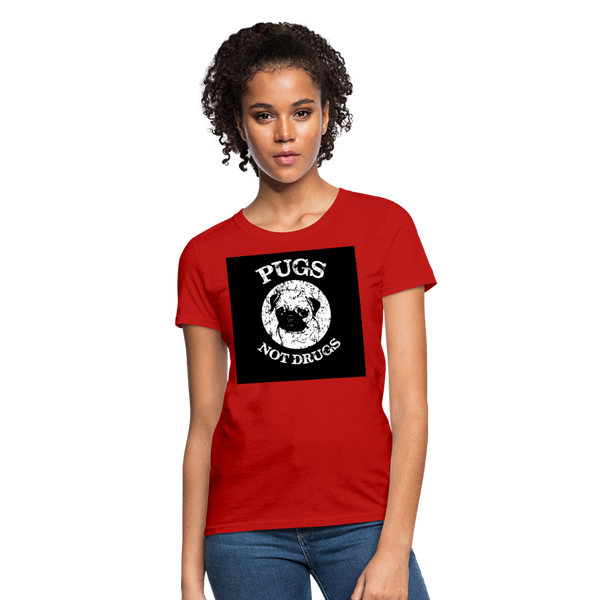 Pugs Not Drugs Women's T-Shirt - red