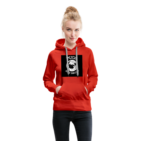 Pugs Not Drugs Women’s Premium Hoodie - red