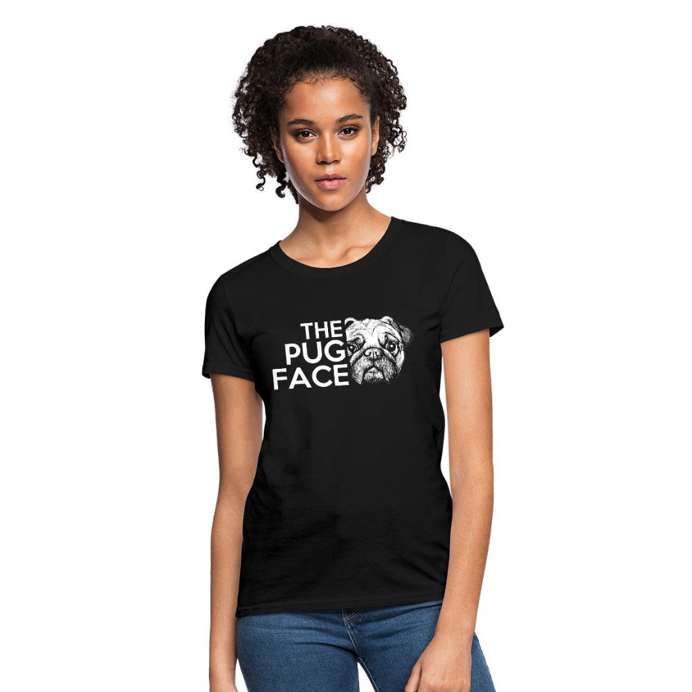 The Pug Face Women's T-Shirt - black
