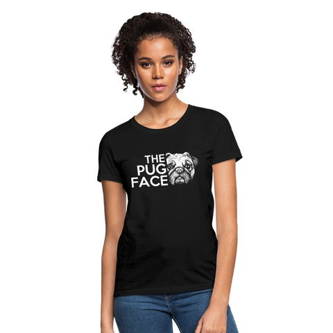 The Pug Face Women's T-Shirt - black