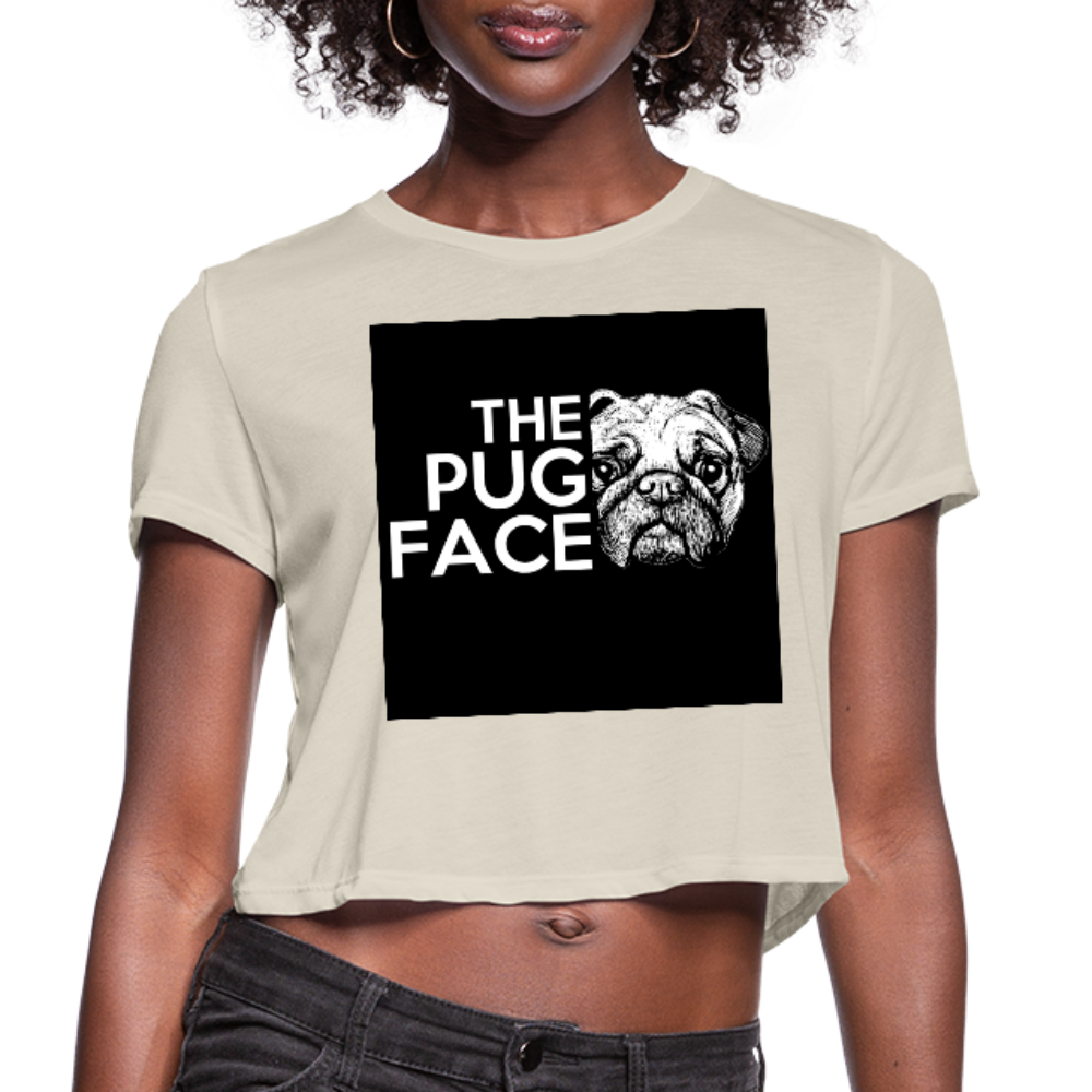 The Pug Face Women's Cropped T-Shirt - dust