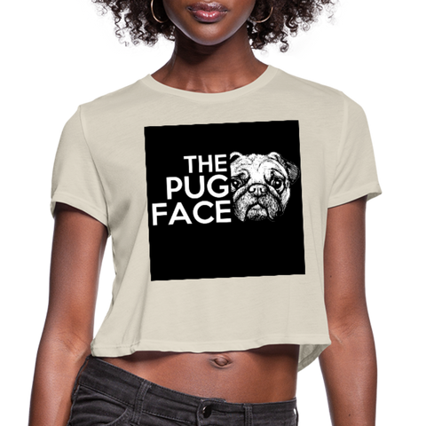 The Pug Face Women's Cropped T-Shirt - dust