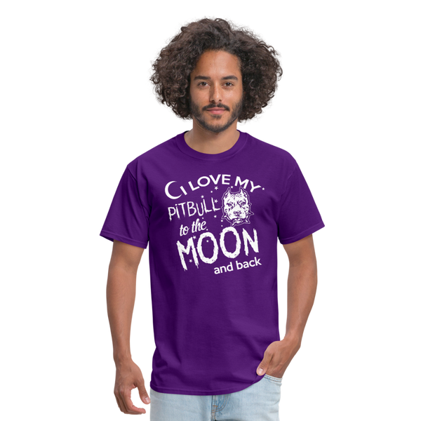 I Love My Pitbull To The Moon & Back Men's T-Shirt - purple