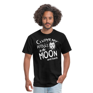 I Love My Pitbull To The Moon & Back Men's T-Shirt - black