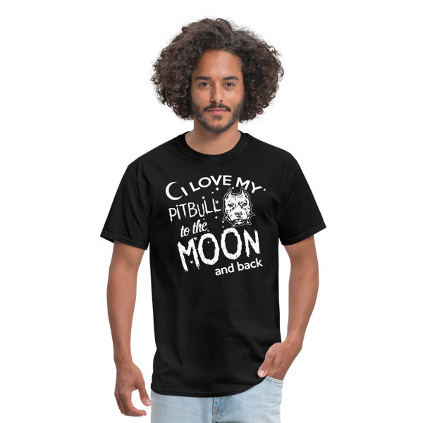 I Love My Pitbull To The Moon & Back Men's T-Shirt - black