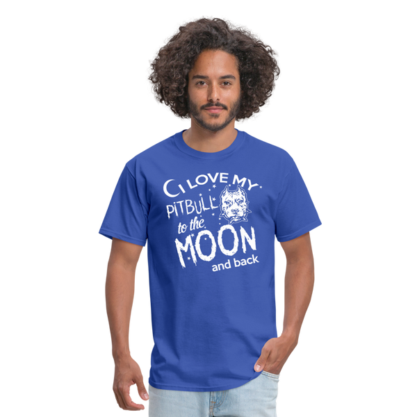 I Love My Pitbull To The Moon & Back Men's T-Shirt - royal blue