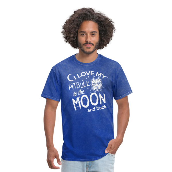 I Love My Pitbull To The Moon & Back Men's T-Shirt - mineral royal