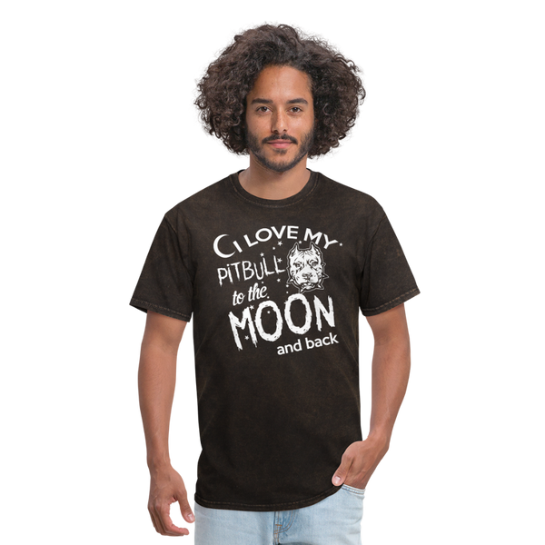 I Love My Pitbull To The Moon & Back Men's T-Shirt - mineral black