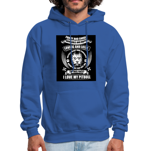 I Love My Pitbull Men's Hoodie - royal blue