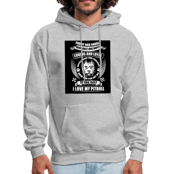 I Love My Pitbull Men's Hoodie - heather gray