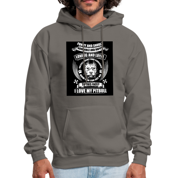 I Love My Pitbull Men's Hoodie - asphalt gray