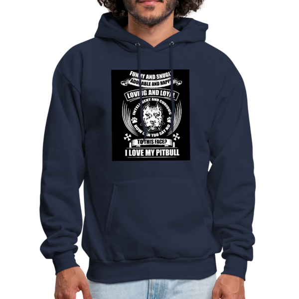 I Love My Pitbull Men's Hoodie - navy