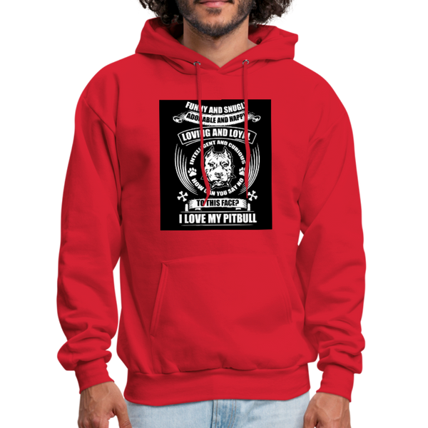 I Love My Pitbull Men's Hoodie - red