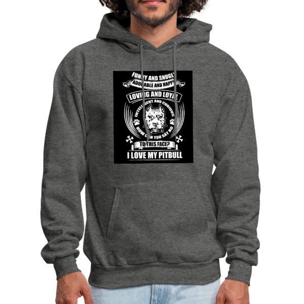 I Love My Pitbull Men's Hoodie - charcoal gray