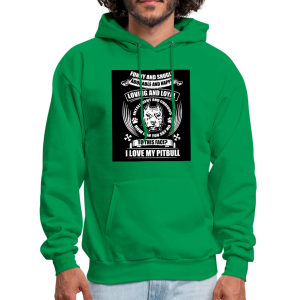 I Love My Pitbull Men's Hoodie - kelly green